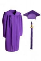 Детская мантия и шапочка конфедератка выпускника с кисточкой 100-120 рост Габардин Фиолетовая