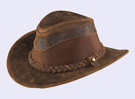 Шляпа кожаная коричневая