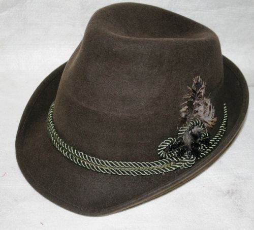 Шляпа фетровая с украшением браун (егерские-охотничьи -клубные) 