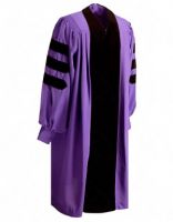 Мантия доктора делюкс фиолетовая комбинированная мантия вельвет габардин вставки
